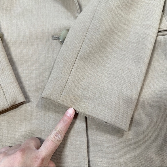 Maeve by Anthropologie Double Breasted Blazer Jacket Minimalist in Beige Size 2 - Picture 14 of 14